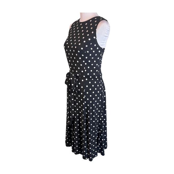 Lauren Ralph Lauren Polka Dot Midi Dress 12 Classic Vintage Inspired cocktail - Picture 4 of 9
